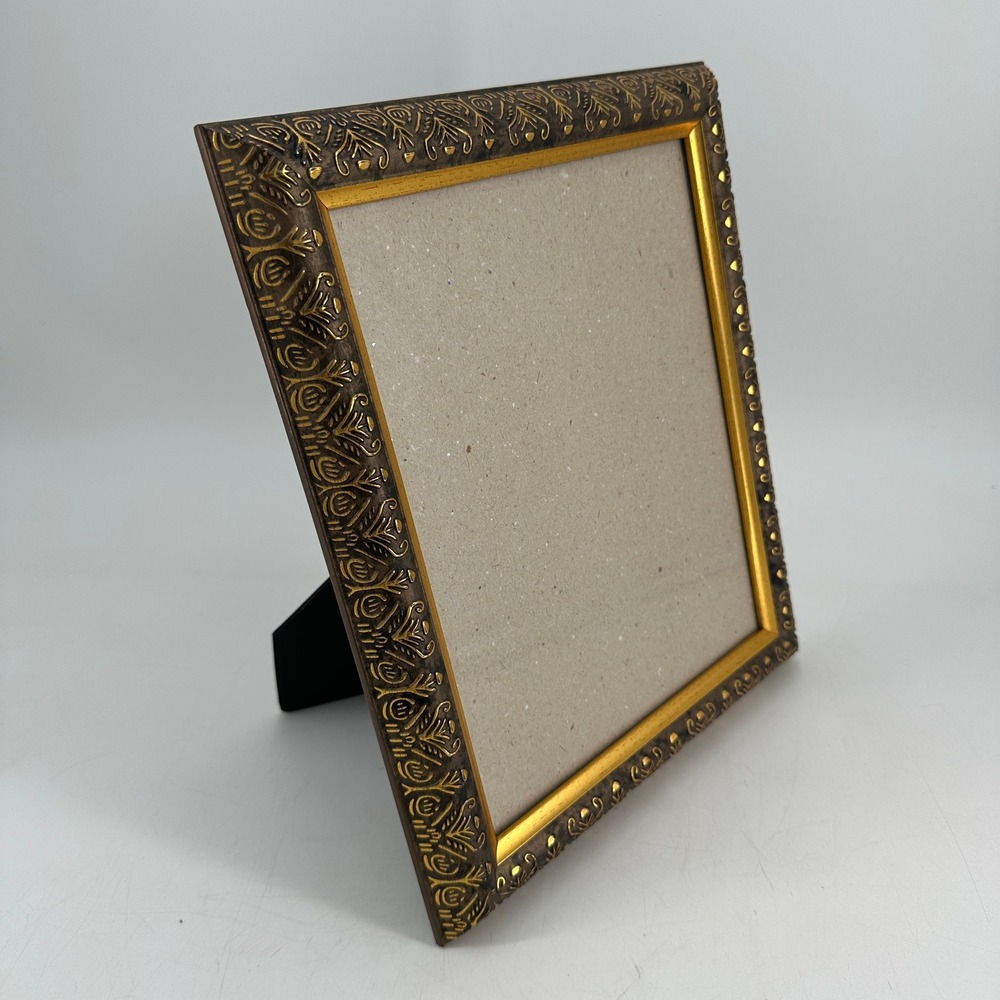 Vintage Style Ornate Gold Bronze Embossed 8x10 Picture Frame Tabletop Wall Mount